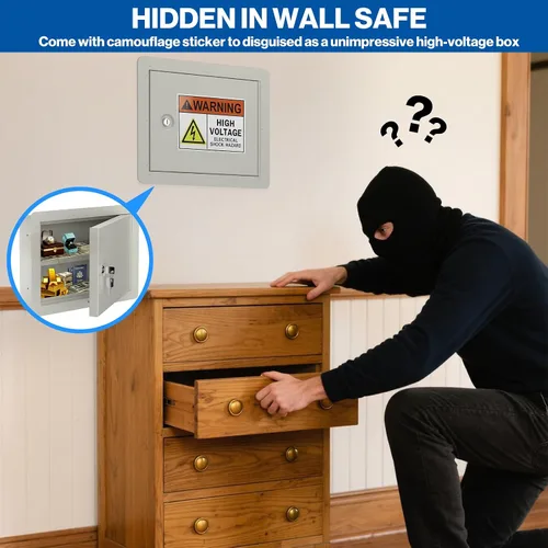 Miniatura 3 de POCHAR Caja de seguridad de pared pequeña con adhesivo para disfraz, caja fuerte entre los pernos para el hogar, la oficina, almacenamiento oculto