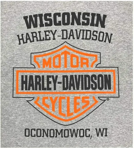 Miniatura 2 de Harley-Davidson 30297501 - Camiseta de manga larga con cuello redondo para hombre, color gris