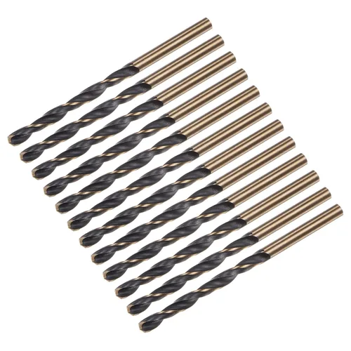 Miniatura 7 de uxcell Brocas Jobber de 0.118 in (0,118 pulgadas) de nitruro negro y oro recubierto de titanio M2 de alta velocidad (HSS) Brocas helicoidales