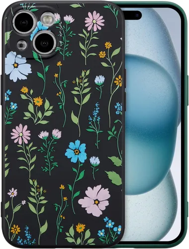 Miniatura 158 de RALEAVO Funda Floral para iPhone 12, Cubierta de Silicona Líquida con Bonito Patrón de Rama de Flores para Niñas y Mujeres, Funda Protectora de Goma