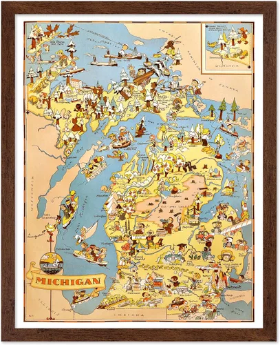 Miniatura 76 de Poster Master Póster retro de viaje con mapa monumental vintage de Florencia, arte italiano, gran regalo para hombres, mujeres, amantes