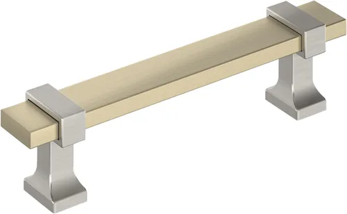 Miniatura 18 de Amerock Overton - Tirador para gabinete de 96 mm de centro a centro en acabado negro mate cepillado/bronce champán, BP36681BMBCZ