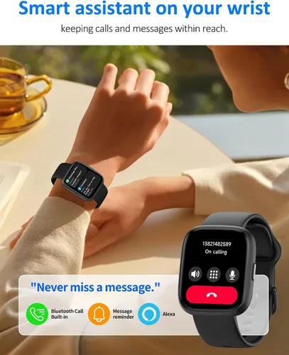 Miniatura 2 de Reloj inteligente para hombres y mujeres (Alexa incorporado), monitor de fitness HD de 1.83 pulgadas, llamada Bluetooth 5.3, monitor de sueño SpO2