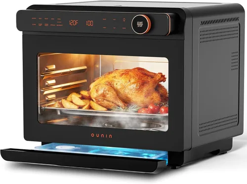 OUNIN Horno de encimera combinado de freidora de vapor y aire de 24 litros, horno de convección 11 en 1 para hornear y vapor, hornear, asar,