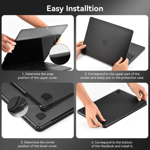 Miniatura 8 de BlueSwan Funda para MacBook Air de 13 pulgadas, M5 M4 M3 M2 2026-2022 A3449 A3240 A3113 A2681, 100% color oficial, resistente a los arañazos, fácil