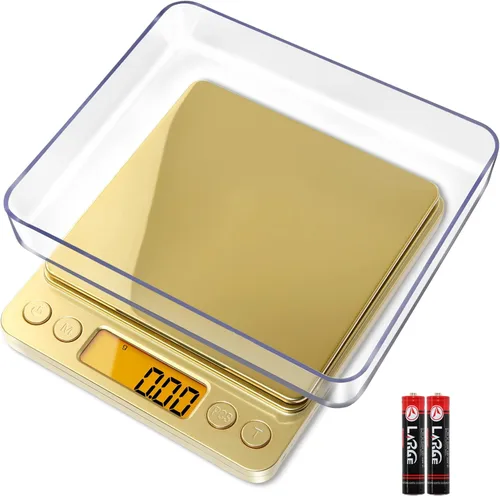 Miniatura 14 de Fuzion báscula digital de 0.01 gramos de precisión, básculas de alimentos mini de 500g para joyería pequeña, oro, hierba, especias - peso en gramos