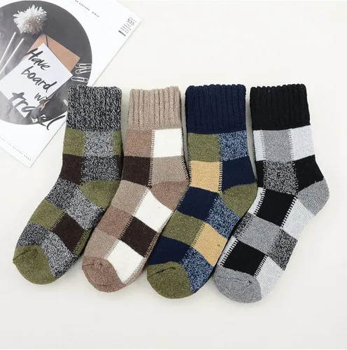 Miniatura 2 de Calcetines de lana para mujer acogedores calcetines de invierno de punto grueso calcetines cálidos y vintage calcetines absorbentes para mujer
