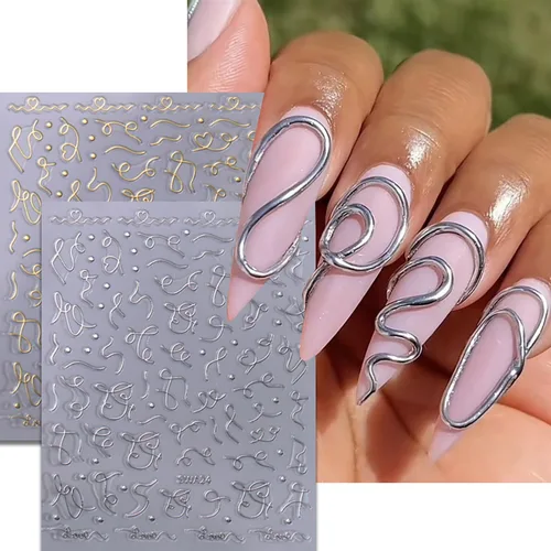 Miniatura 11 de RIICFDD 8 hojas de calcomanías para uñas del 4 de julio, autoadhesivas 3D de bandera de Estados Unidos para arte de uñas, calcomanías del día