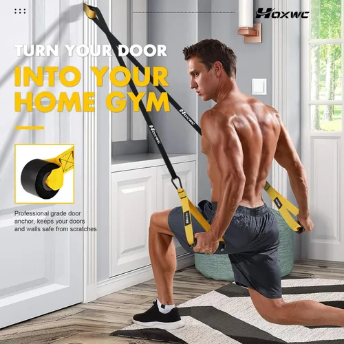 Miniatura 4 de Bandas de resistencia, banda de resistencia resistente con anclaje de puerta, asas, bandas de ejercicio para entrenar hombres y mujeres, ideal