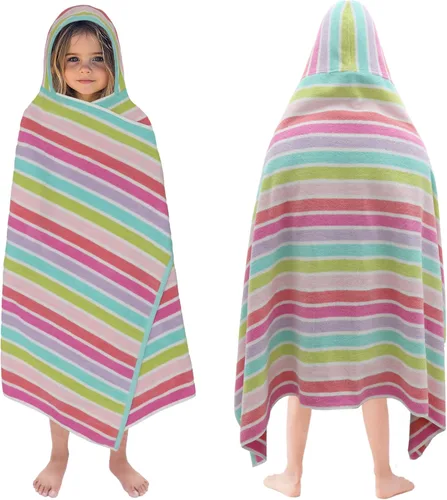 Miniatura 15 de ORIGINAL KIDS Toalla de baño con capucha, 100 % algodón de rizo grande con capucha para niños, toalla de playa para ducha de niños pequeños, toalla
