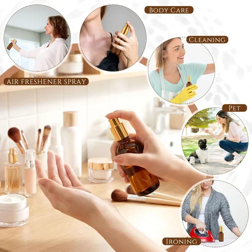 Miniatura 5 de Tessco for you 20 botellas de vidrio con atomizador de perfume vacías, rellenables, transparentes, decorativas, con bomba pulverizadora de niebla