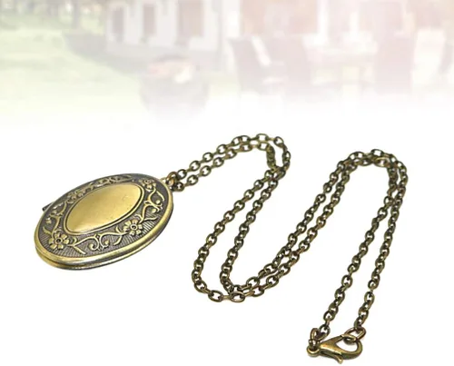 Miniatura 5 de Collar con colgante ovalado de estilo vintage con forma de medallón abierto