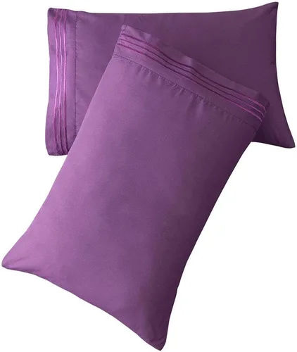 Miniatura 19 de SONORO KATE Juego de fundas de almohada de lujo de microfibra cepillada 1800 ropa de cama - sin arrugas, (gris, 2 fundas de almohada estándar)