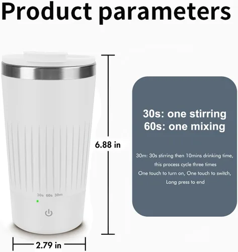 Miniatura 2 de Beyoung Taza de café autoagitadora, magnética automática de 14 onzas con 3 funciones de mezcla, vaso de viaje para automóvil para chocolate