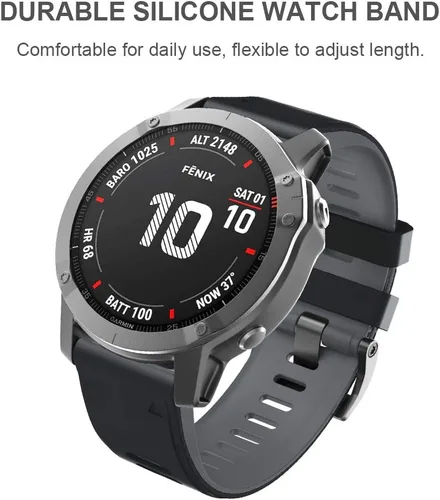 Miniatura 4 de ANCOOL - Correa suave de repuesto para reloj compatible con relojes inteligentes Fenix 6X Pro/Fenix 5X/Fenix 5X Plus/Fenix 3