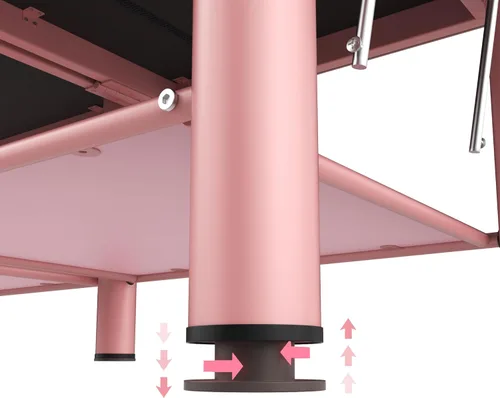Miniatura 4 de pouseayar Mesa de masaje estacionaria rosa cama plegable con respaldo y espacio de almacenamiento para mesa de tratamiento, mesa de terapia física