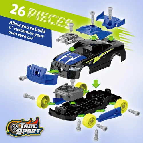 Miniatura 2 de Coogam Auto de carreras desmontable con herramienta de destornillador eléctrico, juguete de habilidad motora fina, juego de construcción