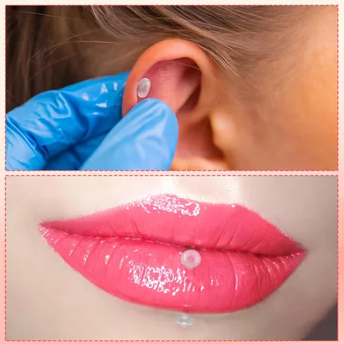 Miniatura 6 de 15 piercings transparentes para cejas, curvados de 0.63 onzas, retenedores de piercing de ombligo, aretes flexibles para cartílago, cejas, lengua