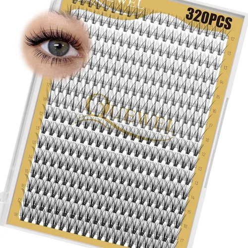 Miniatura 20 de QUEWEL 580 racimos de pestañas 30D+40D+50D+60D+80D+100D racimos de pestañas wispy de 10-18mm, pestañas individuales en racimo reutilizables