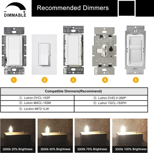 Miniatura 7 de Bombilla LED regulable de 3000 K, 4 W, blanco suave, equivalente a 40 W, 400 lúmenes, bombillas LED E12, forma de torpedo de cristal transparente