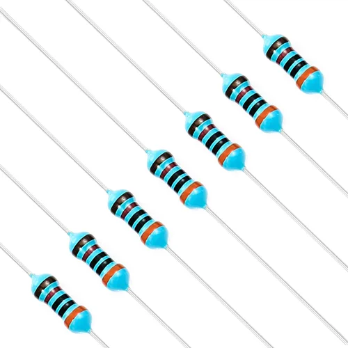 Miniatura 58 de Chanzon 100pcs 1/4W (0.25W) 62 Ohmios Resistencia fija de película metálica Ohmios 0.01 ±1% Tolerancia 62R MF Resistencias de orificio pasante