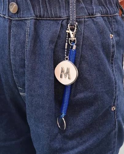 Miniatura 9 de sowaka 3 unids espiral retráctil bobina de resorte llavero con llavero Metal langosta cierre cordón herramienta alambre seguridad Negro