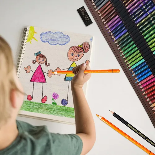 Miniatura 2 de Heshengping Juego de 48 lápices de colores para dibujo y bocetos para libros para colorear, kit de dibujo, suministros de arte con estuche de lona