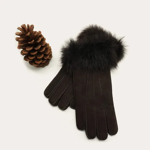 Miniatura 7 de YISEVEN Guantes de piel de oveja merino para mujer