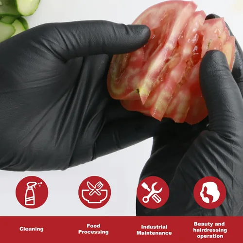 Miniatura 5 de Guantes desechables pequeños, de mezcla de nitrilo y vinilo, sin látex, 4 mil, 1000 unidades, guantes de grado alimenticio para limpieza