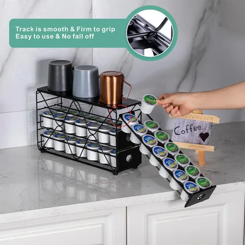 Miniatura 5 de Flagship Soporte para Cápsulas K de 3 Niveles Organizador de Cápsulas de Café para Ahorrar Espacio en Encimera de Cocina (Capacidad para 42 Cápsulas)