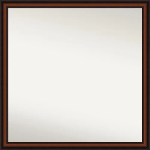 Miniatura 399 de Amanti Art Espejo de pared personalizado no biselado (24 x 27 pulgadas), marco estrecho de nogal chipre - varios tamaños personalizados - Espejo