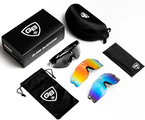 Miniatura 9 de GB MAGS - Juego magnético polarizado para todos los deportes, gafas de sol para ciclismo para hombres y mujeres 3 lentes intercambiables Conjunto