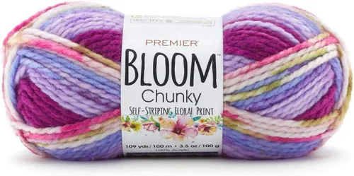 Miniatura 11 de Premier Yarns Bloom - Hilo grueso, hilo con patrón automático para ganchillo y tejer, Hydrangea, 3.5 oz, 109 yardas