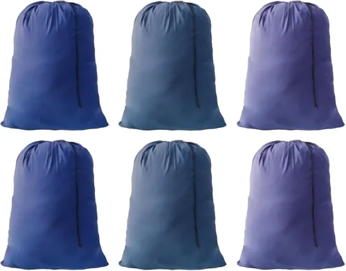 Bolsa de Lavandería Extra Grande Bolsas de Lavandería de Viaje con Cierre de Cordón, 30"x40" Organizador de Ropa Sucia Lavable a Máquina para Azul
