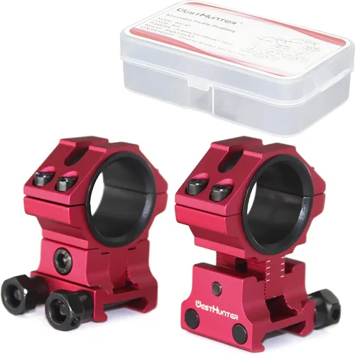 Miniatura 12 de WestHunter Optics Anillos ajustables de altura para mira Picatinny, 1 pulgada 30 mm Montura de mira de precisión 6 colores Dorado