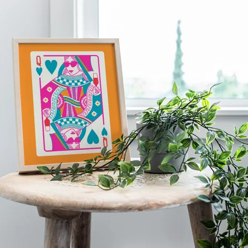Miniatura 7 de Queen of Hearts Decoración Preppy para Habitación - Queen O Hearts Decoración de Pared Estética Linda y de Moda para Mujeres - Estampado Funky Azul