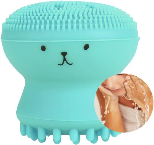 Miniatura 2 de Pulpo Wash Tool Lindo Cepillo de limpieza facial Cepillo exfoliante manual Cepillo de limpieza facial Cepillo exfoliante (verde)