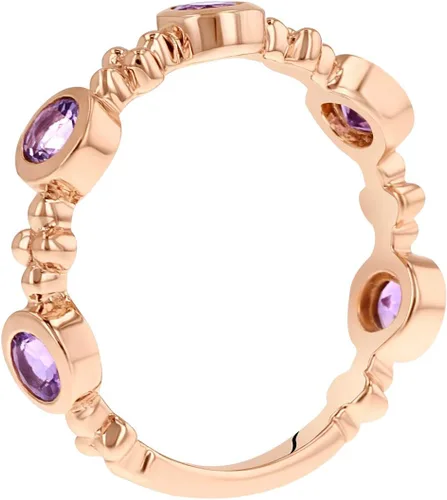 Miniatura 5 de Peora Tiara apilable de 5 piedras para mujer, plata de ley 925, piedras natales de piedras preciosas naturales, 0.075in de ancho, tallas 5 a 9