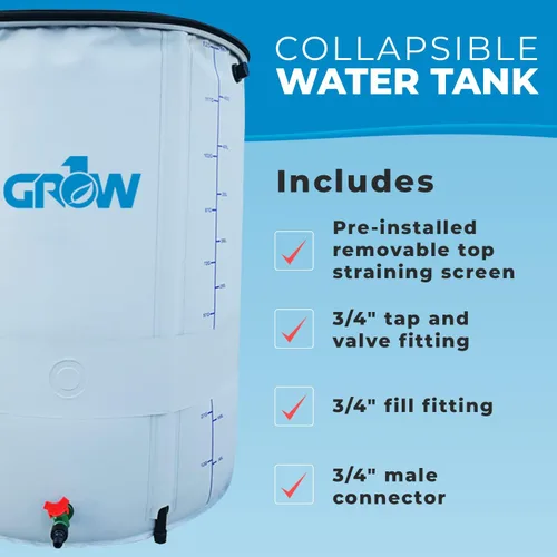 Miniatura 5 de GROW1 Depósito de agua plegable de 265 galones de almacenamiento de agua contenedor portátil para plantas de jardín, invernadero de jardinería