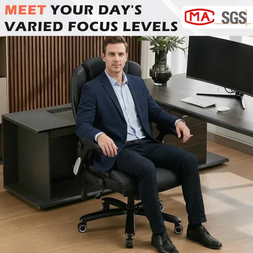 Miniatura 3 de Silla de oficina grande y alta de 700 libras, silla de escritorio ejecutiva resistente con soporte lumbar inflable, asiento acolchado extra ancho