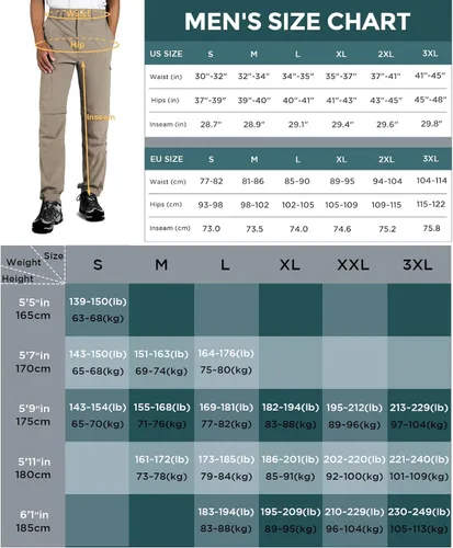 Miniatura 6 de Wespornow Pantalones de senderismo convertibles para hombre, de secado rápido, ligeros, con cremallera, transpirables, para exteriores, pesca, safari