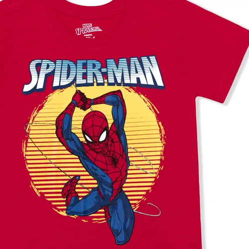 Miniatura 3 de Marvel Spiderman - Paquete de 2 camisetas para niños pequeños y pequeños, rojogris