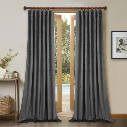 Miniatura 56 de StangH Cortinas de terciopelo súper suaves con pestaña trasera, cortinas azul marino para puerta corredera, decoración de lujo, cortinas opacas