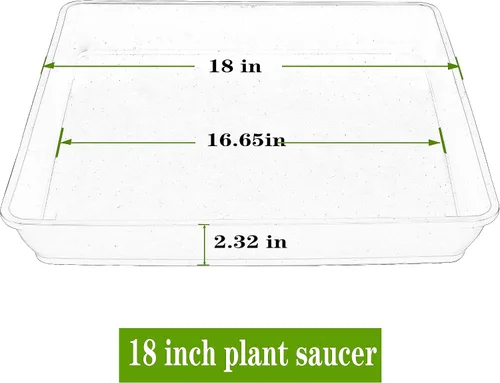 Miniatura 2 de LWALRS Platillo cuadrado para plantas de 6 pulgadas, paquete de 5 platillos de plástico transparente fuerte, macetas cuadradas para plantas