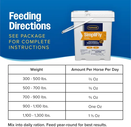 Miniatura 5 de Farnam SimpliFly - Suplemento diario de control de moscas para caballos, 3.75 libras, pellets apetecibles aprobados por la EPA, evita las moscas
