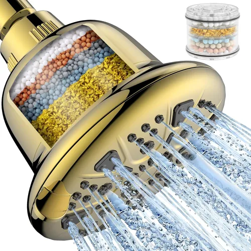 MakeFit Cabezal de Ducha Filtrado - Lluvia de Alta Presión - Cabezal de Ducha con Filtro para Agua Dura - Cabezal de Ducha con Filtro de Agua de