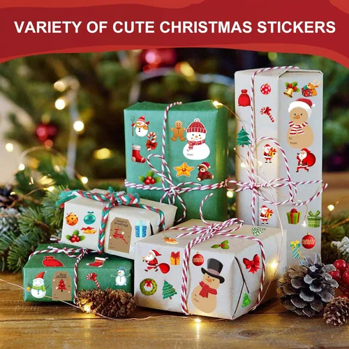 Miniatura 6 de 500 etiquetas adhesivas de regalo de Navidad, etiquetas autoadhesivas de nombre de Navidad, etiquetas de Navidad para regalos, lindas calcomanías