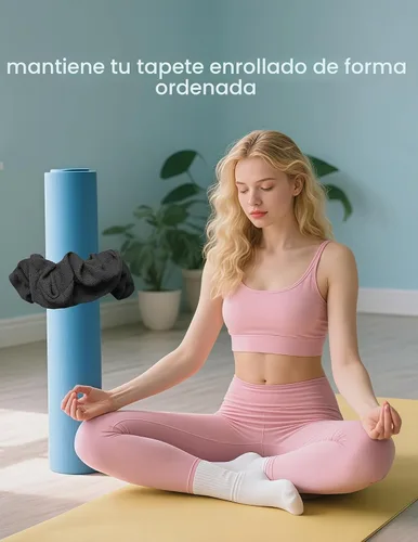 Miniatura 5 de Coletero para esterilla de yoga – Mantiene tu esterilla de yoga con estilo – Tela duradera y elástica – Se adapta a todas las esterillas de yoga