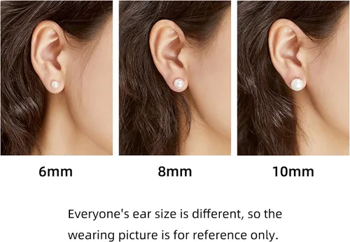 Miniatura 4 de Cowlyn Aretes de perlas I cultivadas en agua dulce, chapados en oro de 14 quilates, AAAAAAA+ de calidad seleccionada a mano, joyería hipoalergénica