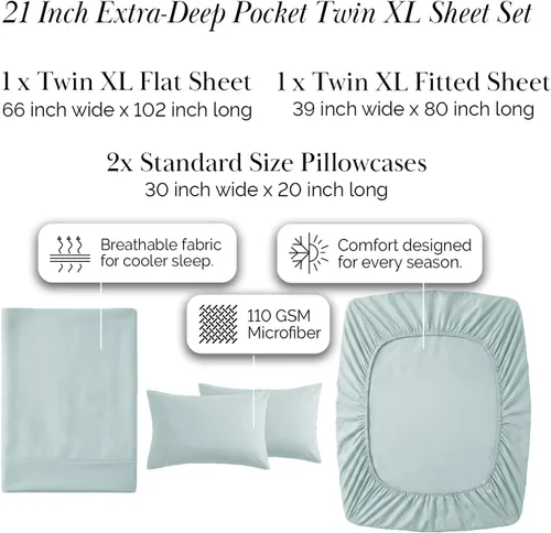 Miniatura 243 de Southshore Fine Living, Inc. Juego de 7 piezas de sábanas King divididas para cama ajustable, juego de sábanas King divididas con bolsillo de 21